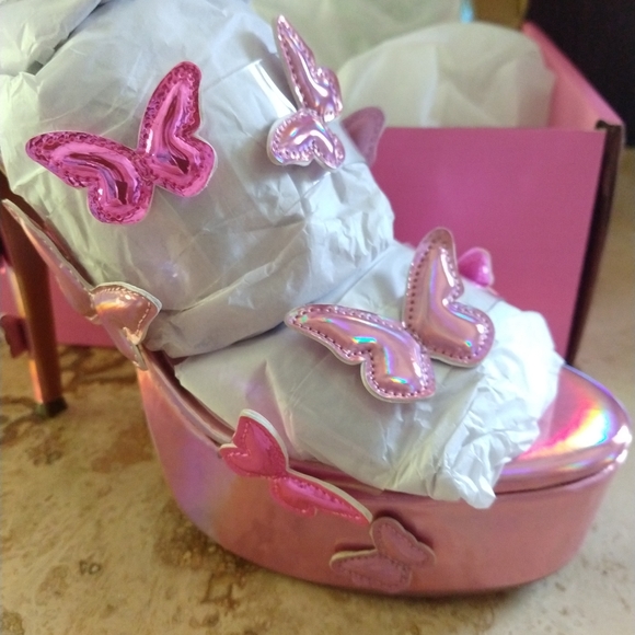 FINAL NWB Sweet Butterfly Baby Platform Heels - Picture 3 of 5